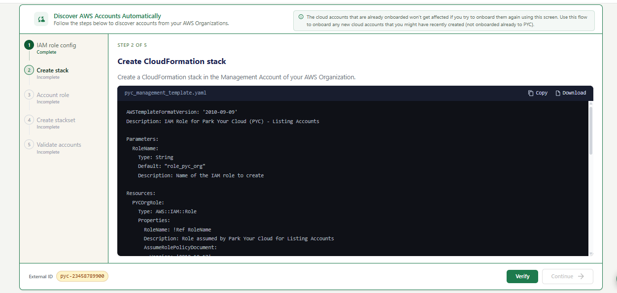 Screenshot: Create CloudFormation Stack — Step 2 of 5