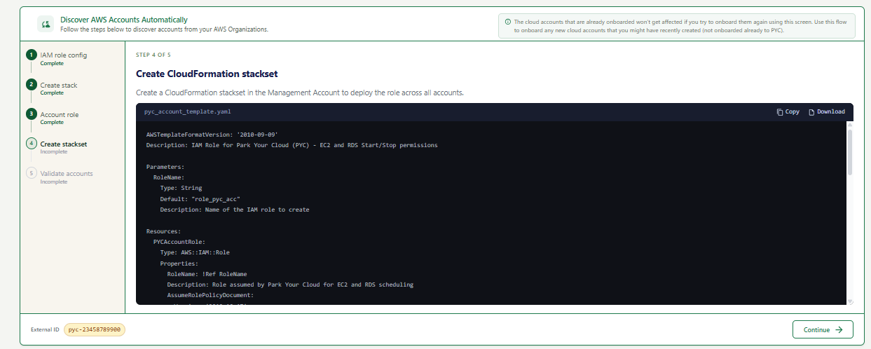 Screenshot: Create CloudFormation StackSet — Step 4 of 5